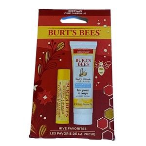Burt's Bees Beeswax Hive Favorites Lip Balm Body Lotion Set New